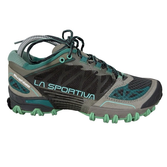 La Sportiva Shoes - La Sportiva Bushido Womens Hiking US 8 Sneakers Gray Green Trail Running Hiking